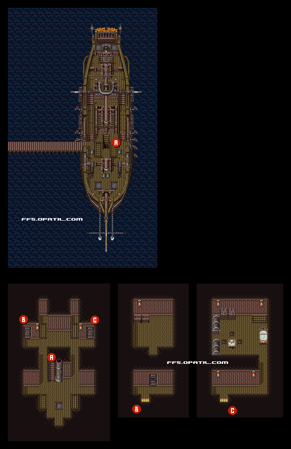海賊船 マップ画像：ファイナルファンタジー5 攻略