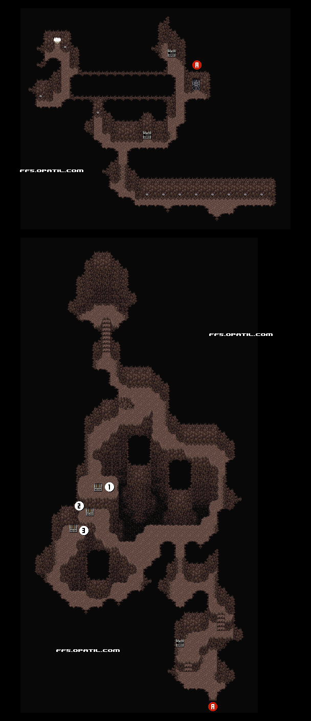 ジャコールの洞窟 マップ画像：ファイナルファンタジー5 攻略