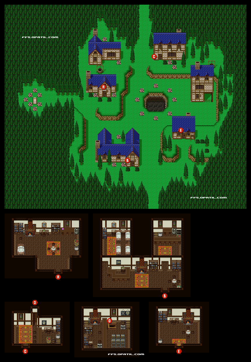 リックスの村 マップ画像：ファイナルファンタジー5 攻略