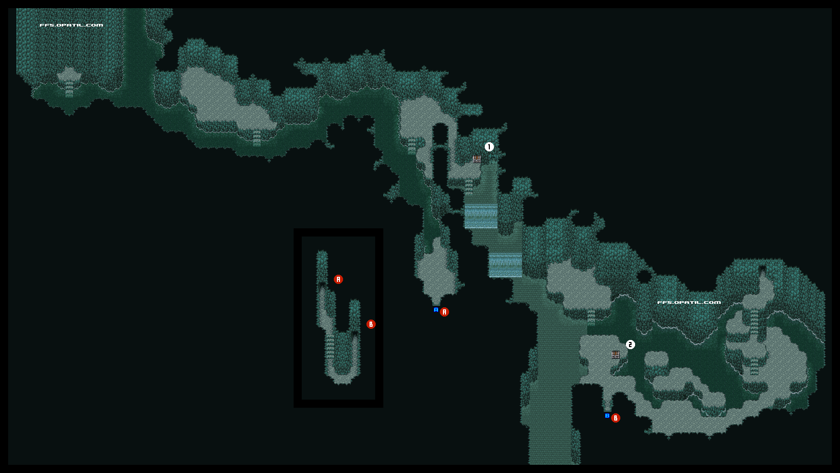 地下大河 マップ画像：ファイナルファンタジー5 攻略