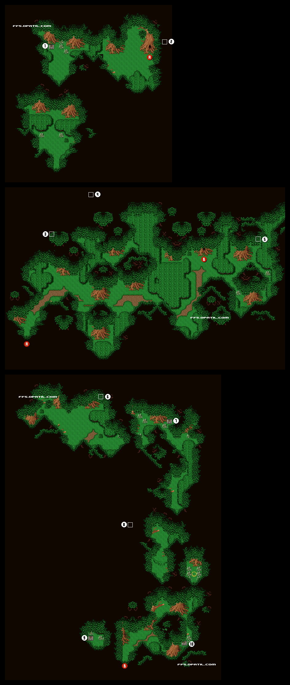 ムーアの大森林 マップ画像：ファイナルファンタジー5 攻略