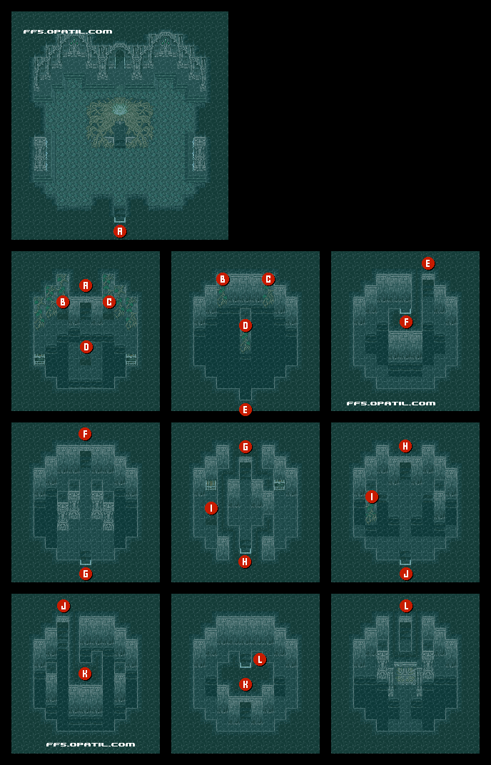 沈んだウォルスの塔 マップ画像：ファイナルファンタジー5 攻略