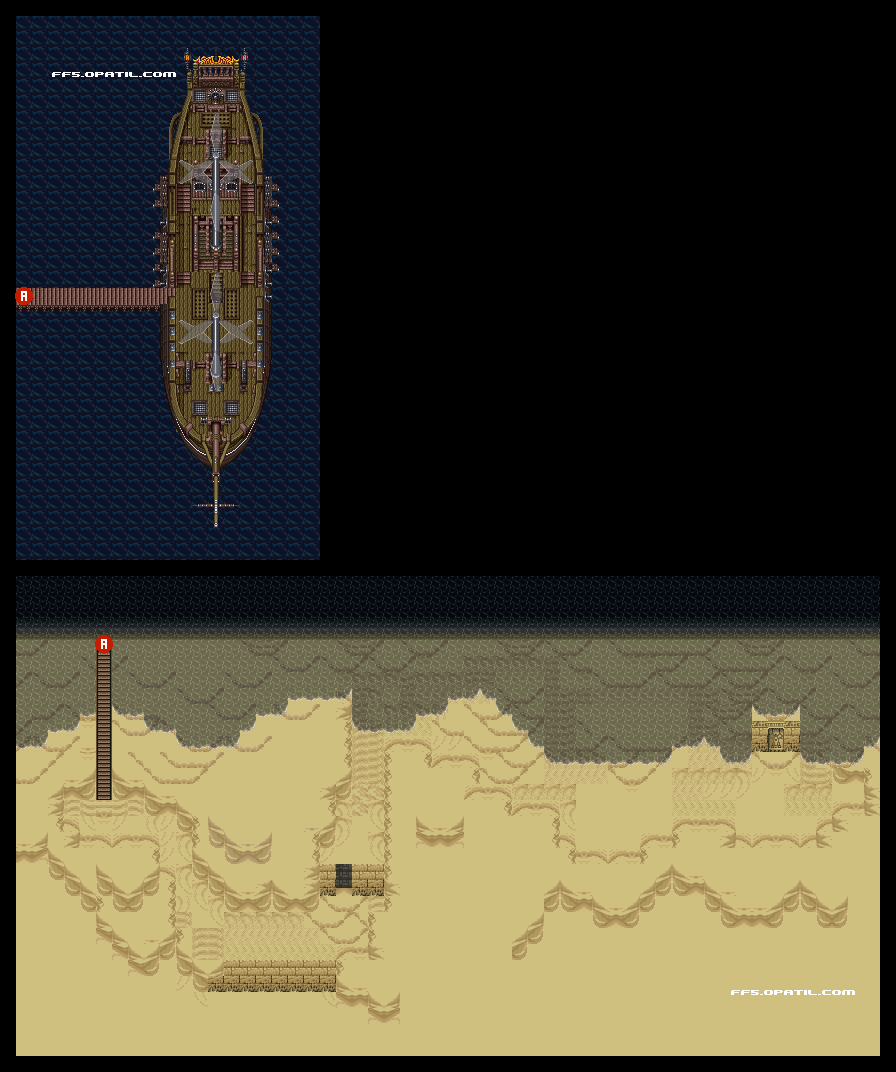 次元の狭間・砂漠 マップ画像：ファイナルファンタジー5 攻略