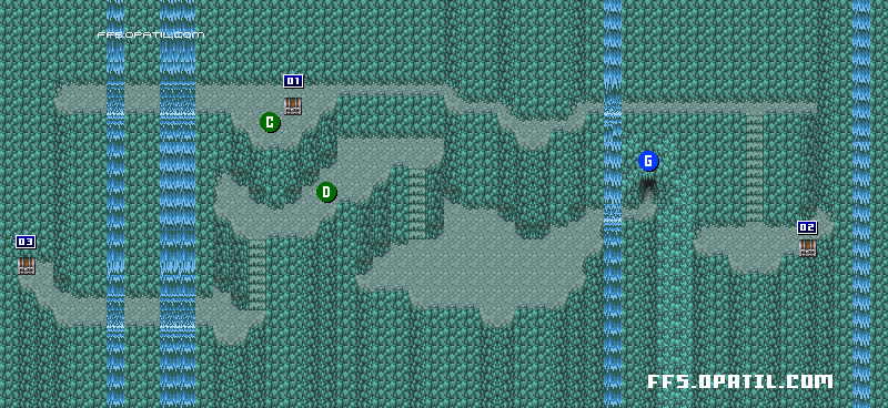巨人の洞窟1・B1F（リメイク版の隠しダンジョン） マップ画像：FF5・ファイナルファンタジー5 攻略