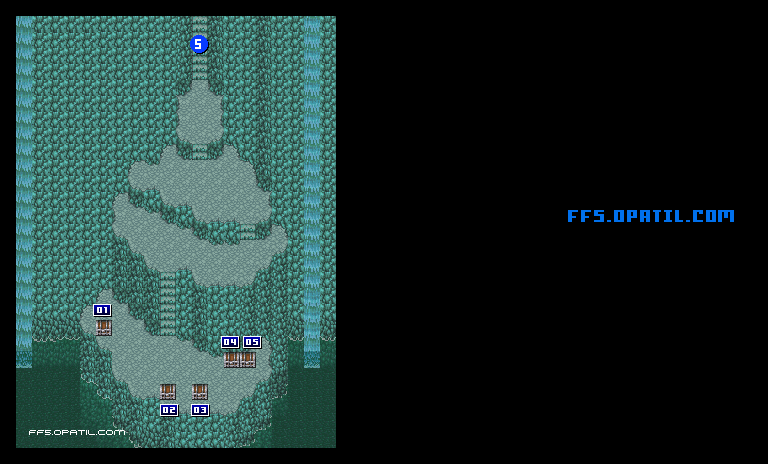 奈落の滝3・宝物庫（リメイク版の隠しダンジョン） マップ画像：FF5・ファイナルファンタジー5 攻略