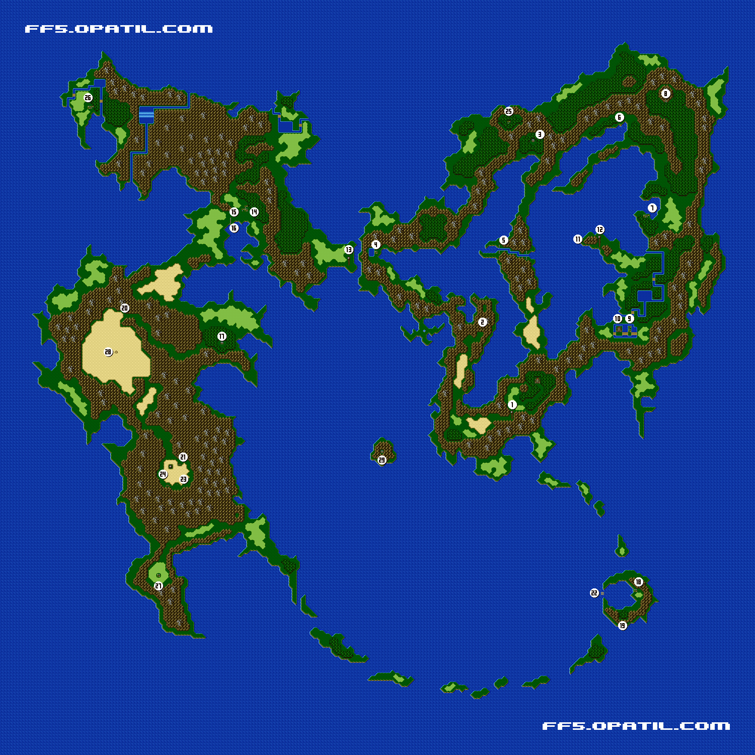 FF5 第1世界・ワールドマップ（世界地図）